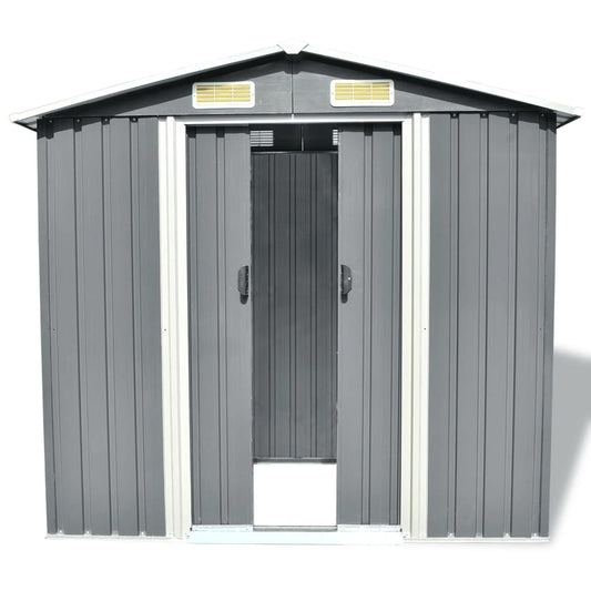 Gray Metal Tool Shed 204x132x186 cm