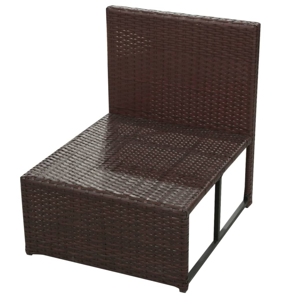 Set Divani da Giardino 8 pz con Cuscini in Polyrattan Marrone - homemem39