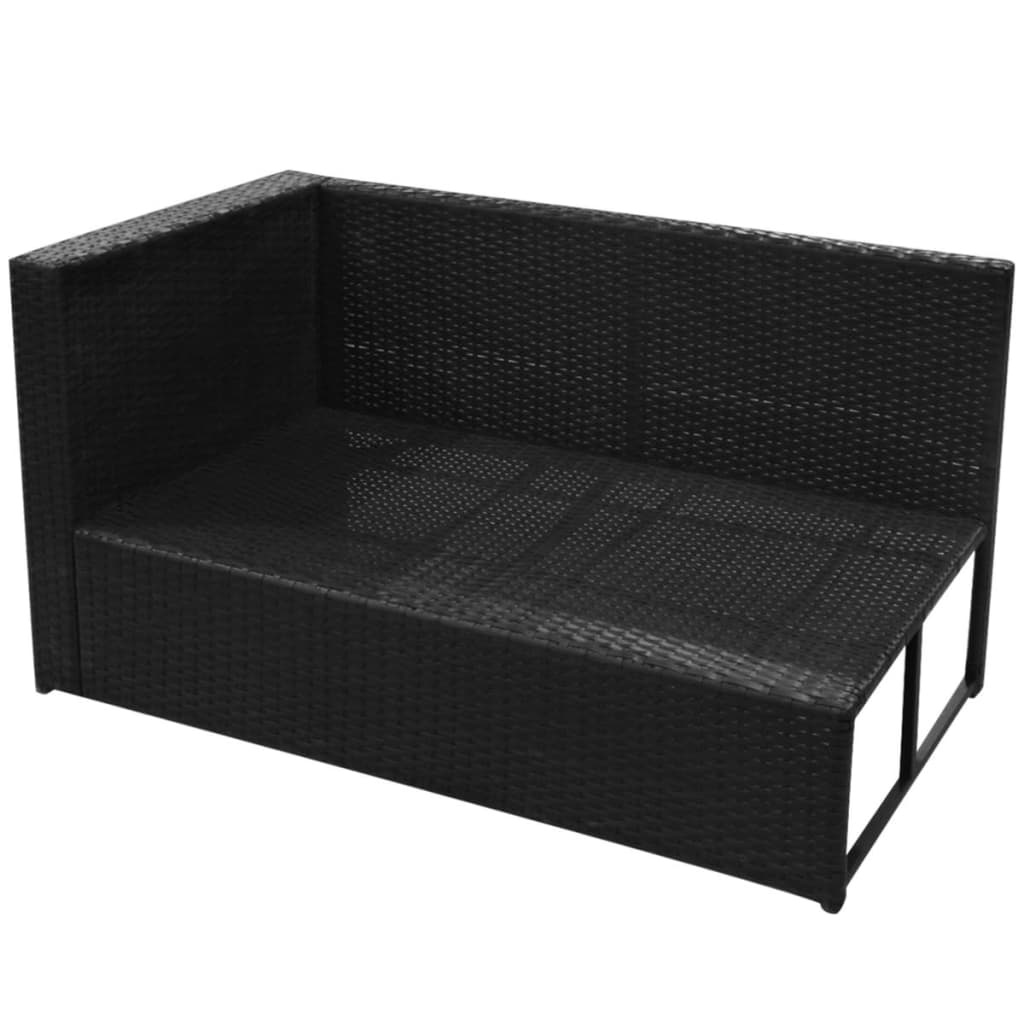 Set Mobili da Giardino con Cuscini 8 pz in Polyrattan Nero - homemem39