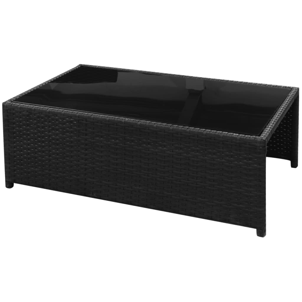 Set Mobili da Giardino con Cuscini 8 pz in Polyrattan Nero - homemem39