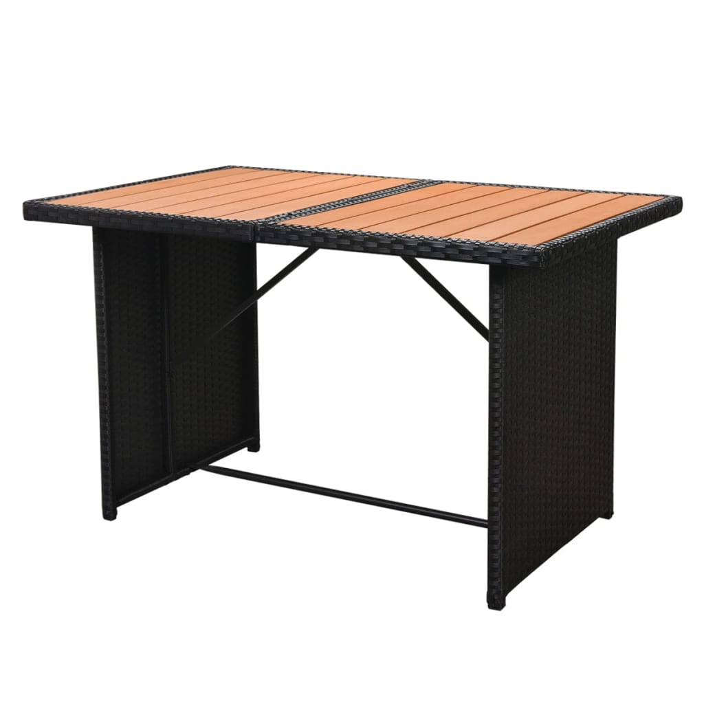 Set Divani da Giardino 5 pz con Cuscini in Polyrattan Nero | homemem39