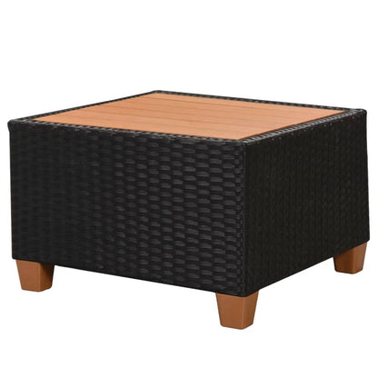 Set Divani da Giardino 4 pz con Cuscini in Polyrattan Nero - homemem39