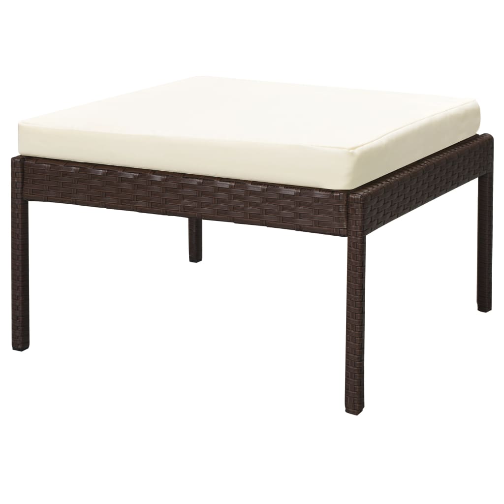 Set Divani da Giardino 6 pz con Cuscini in Polyrattan Marrone - homemem39