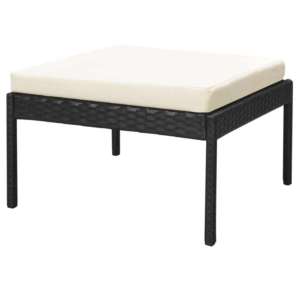 Set Divani da Giardino 6 pz con Cuscini in Polyrattan Nero - homemem39