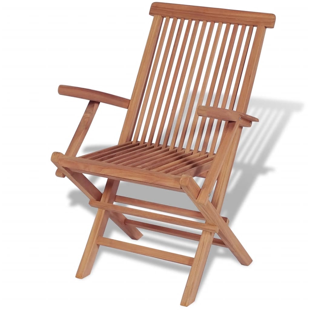 Set da Pranzo Giardino 11 pz Sedie Pieghevoli Massello di Teak - homemem39