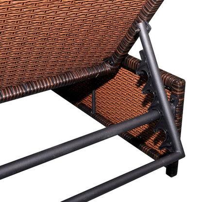 Sedie da Giardino Reclinabili 2 pz con Tavolo Polyrattan - homemem39