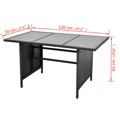 Set Divani da Giardino 4 pz con Cuscini in Polyrattan Nero | homemem39