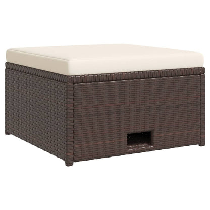 Set Divani da Giardino 4 pz con Cuscini in Polyrattan Marrone | homemem39