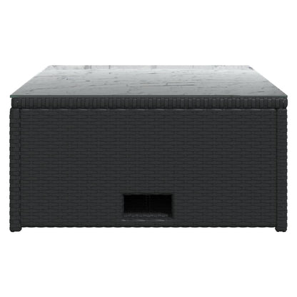 Set Divani da Giardino 4 pz con Cuscini in Polyrattan Nero