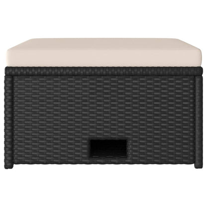 Set Divani da Giardino 4 pz con Cuscini in Polyrattan Nero - homemem39