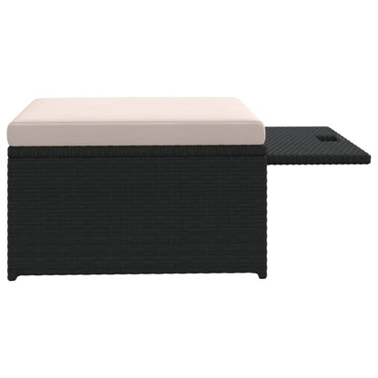 Set Divani da Giardino 4 pz con Cuscini in Polyrattan Nero - homemem39