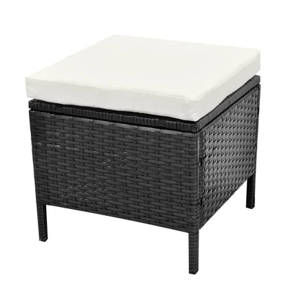 Set Divani da Giardino 4 pz con Cuscini in Polyrattan Nero - homemem39