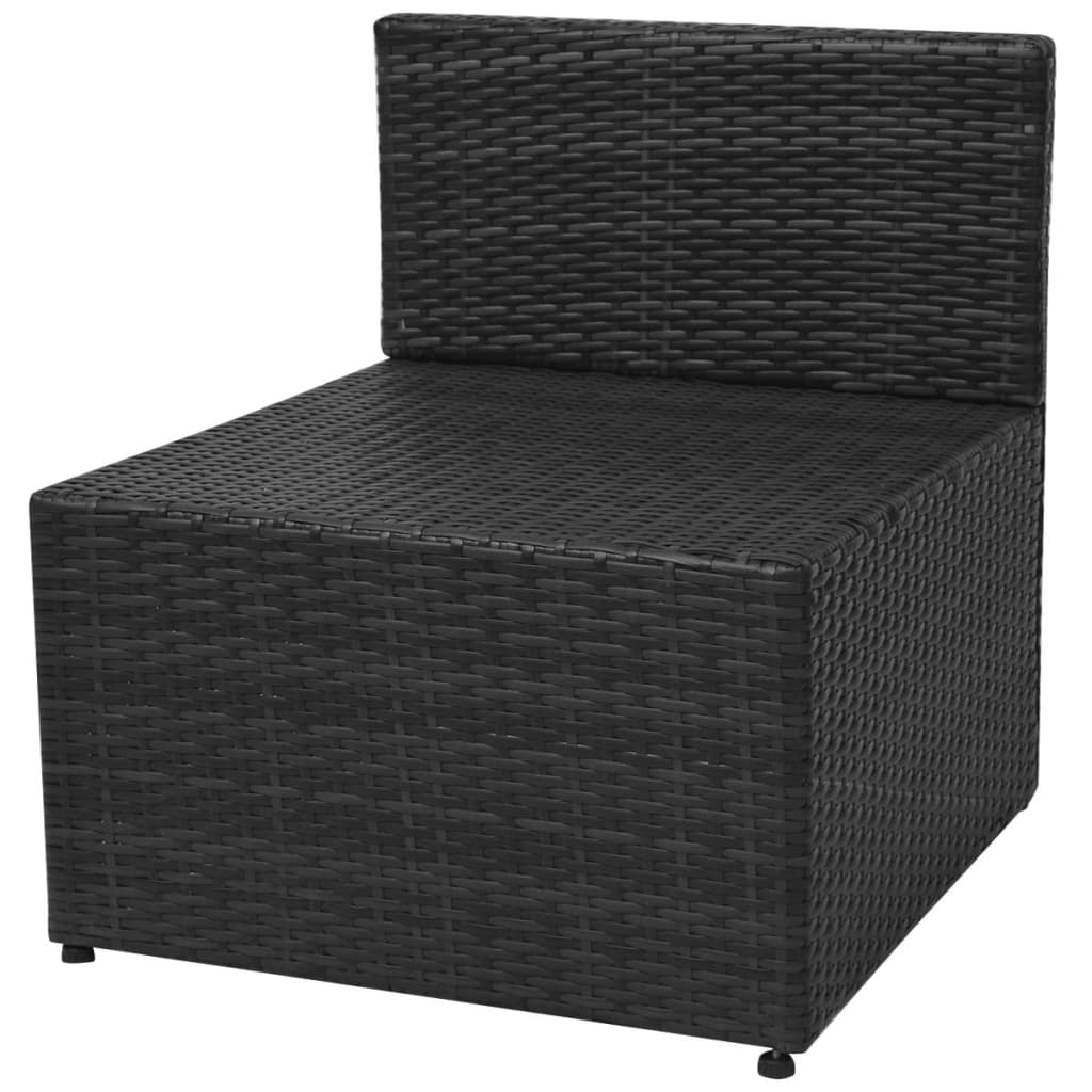 Set Divani da Giardino 5 pz con Cuscini in Polyrattan Nero | homemem39