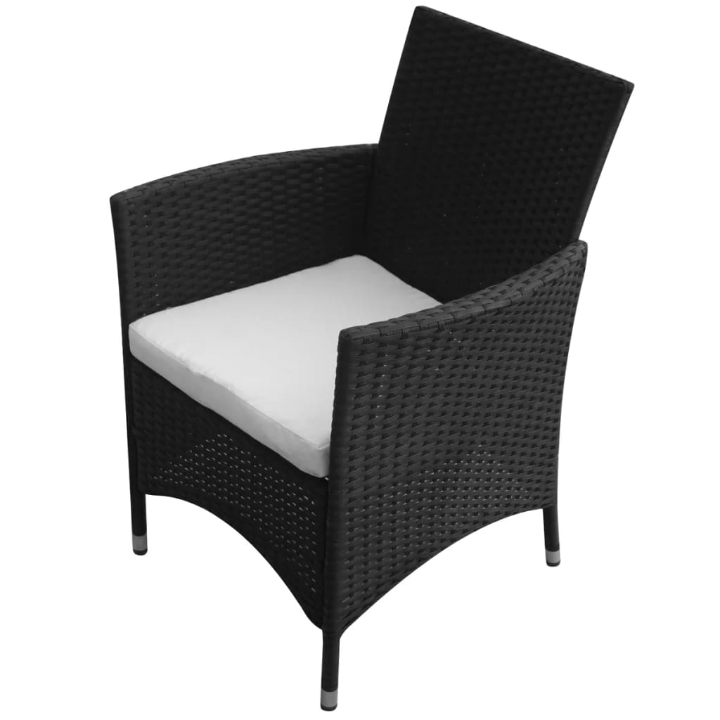 Sedie da Giardino 2 pz in Polyrattan Nero - homemem39