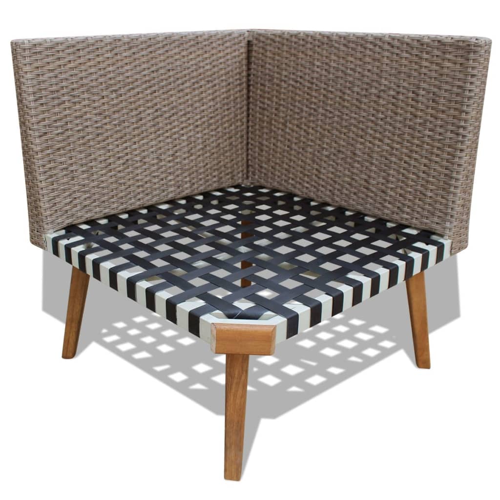 Set Divani da Giardino 4 pz con Cuscini in Polyrattan Grigio - homemem39