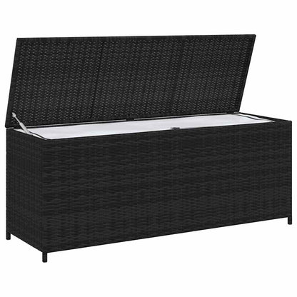 Baule da Giardino Nero 150x50x60 cm in Polyrattan