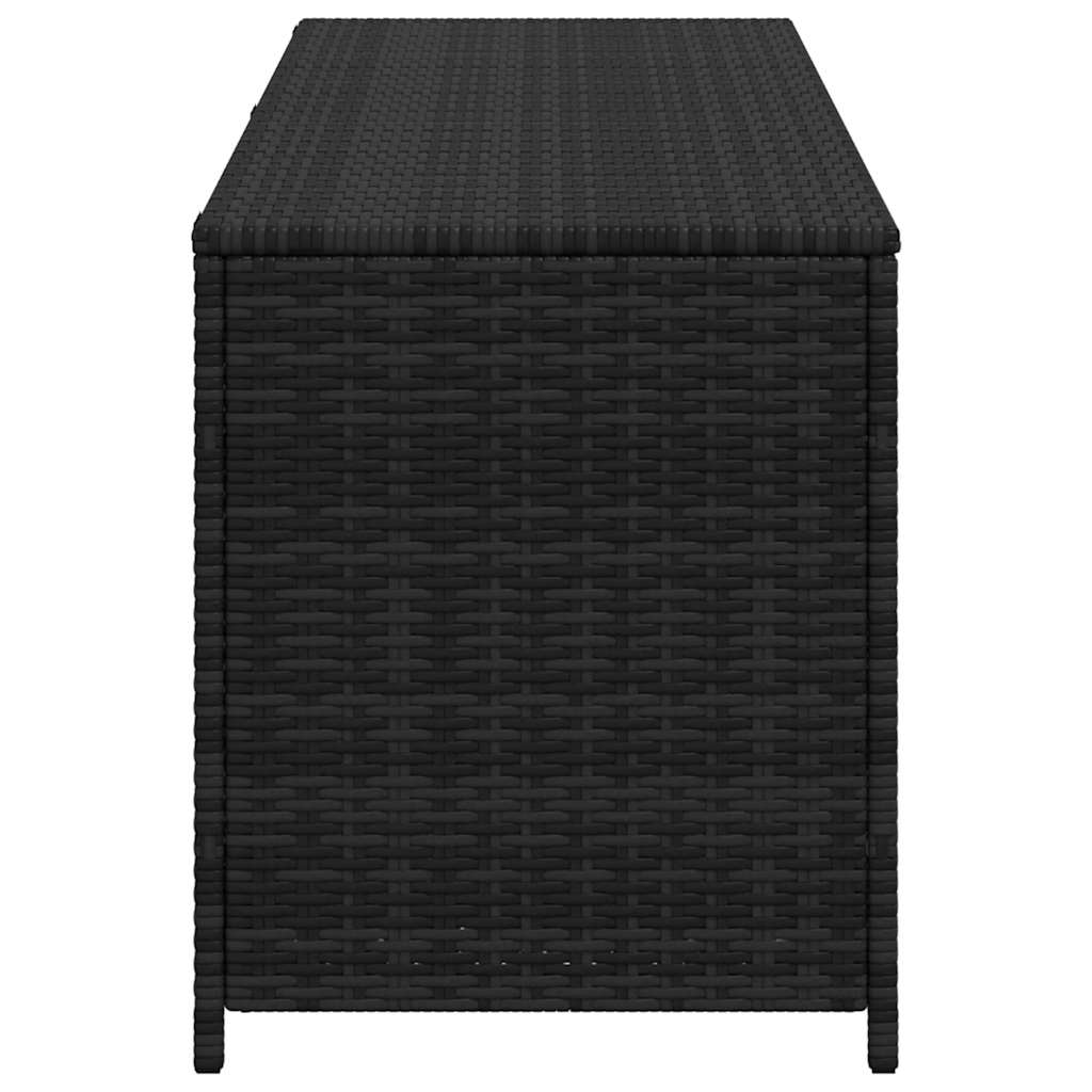 Baule da Giardino Nero 150x50x60 cm in Polyrattan