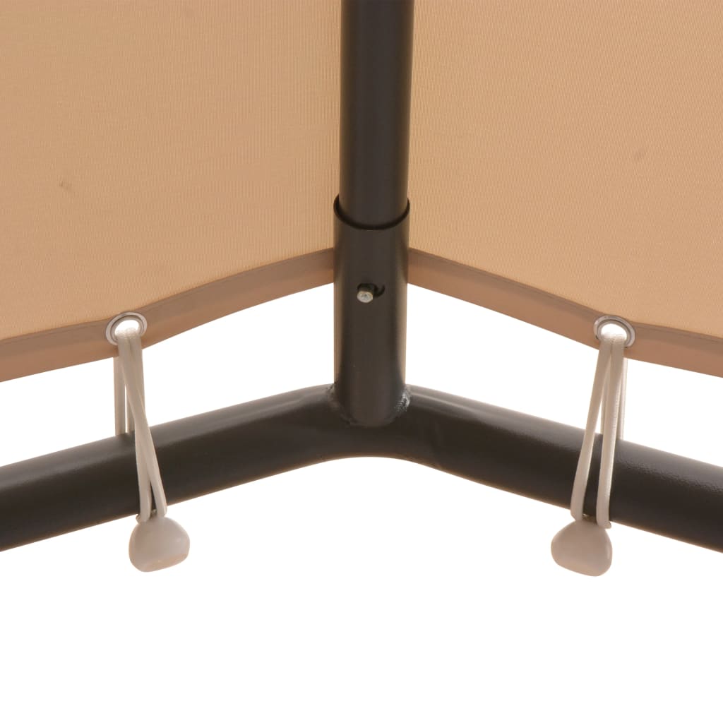 Gazebo Padiglione Tenda Tettoia 4x4 m in Acciaio Beige | homemem39