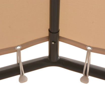 Gazebo Padiglione Tenda Tettoia 4x4 m in Acciaio Beige | homemem39