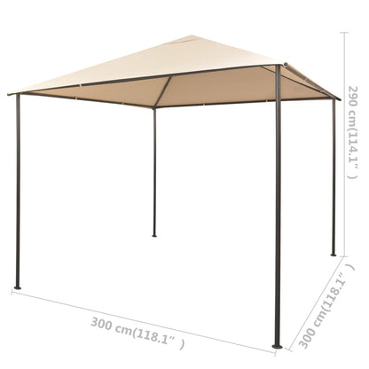 Gazebo Padiglione Tenda Tettoia 3x3 m Acciaio Beige | homemem39