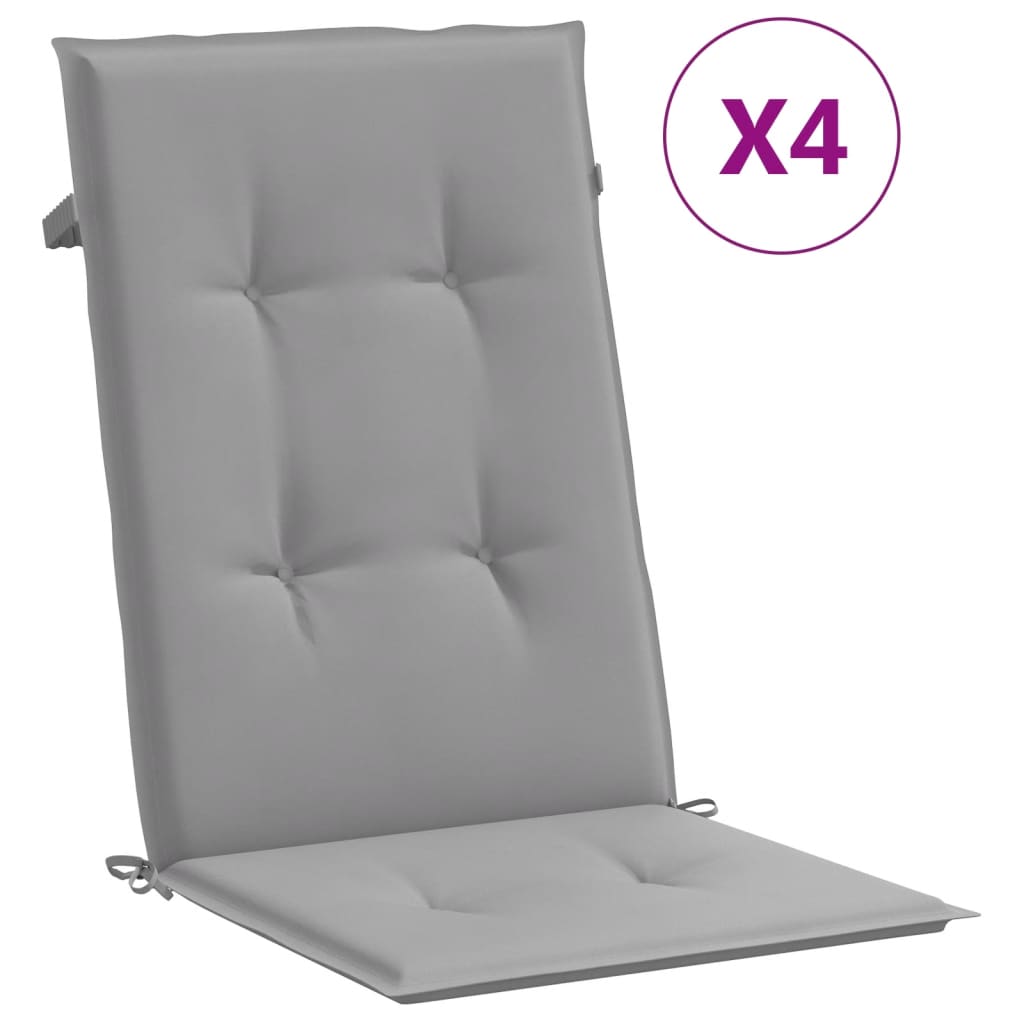 Cuscini per Sedie 4 pz Grigi 120x50x3 cm in Tessuto | homemem39