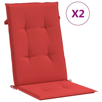 Cuscini per Sedie 2 pz Rossi 120x50x3 cm in Tessuto | homemem39