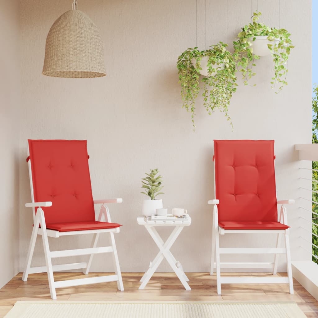Cuscini per Sedie 2 pz Rossi 120x50x3 cm in Tessuto | homemem39