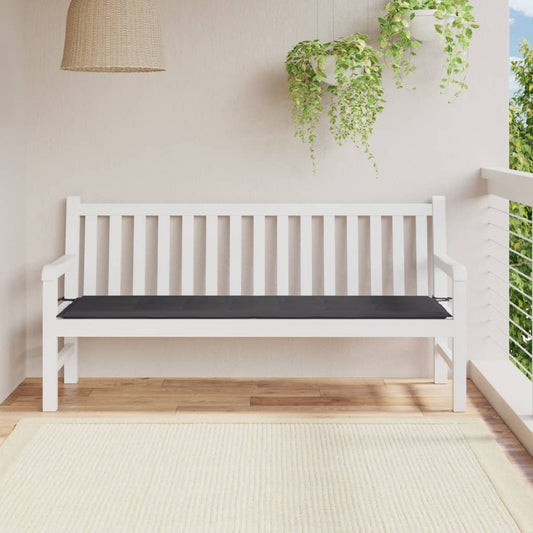 Cuscino per Panca Antracite 180x50x3 cm in Tessuto Oxford - homemem39
