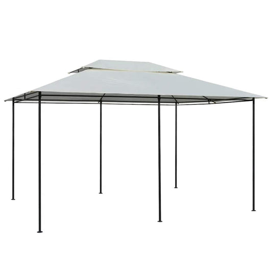 Gazebo da Giardino con Tende 4x3 m Bianco