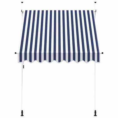 Tenda da Sole Retrattile Manuale 200 cm a Strisce Blu e Bianche | homemem39
