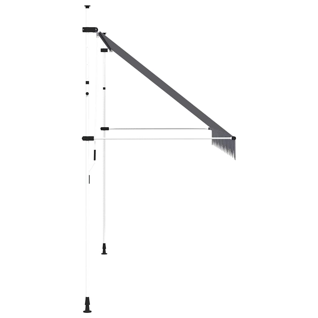 Tenda da Sole Retrattile Manuale 350 cm a Strisce Blu e Bianche | homemem39