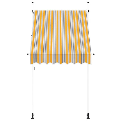 Tenda da Sole Retrattile Manuale 150 cm a Strisce Blu e Gialle | homemem39