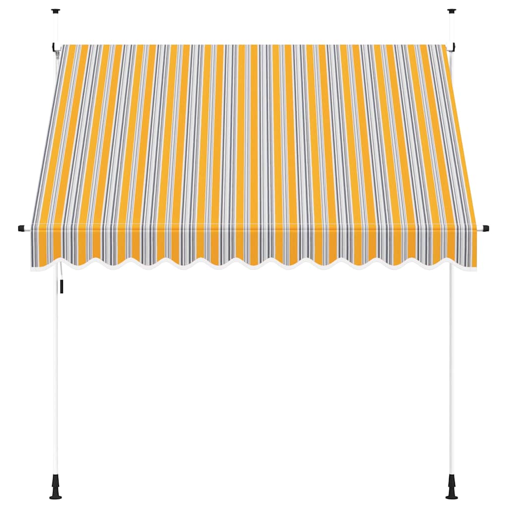 Tenda da Sole Retrattile Manuale 250 cm a Strisce Blu e Gialle | homemem39