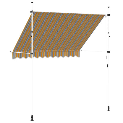 Tenda da Sole Retrattile Manuale 250 cm a Strisce Blu e Gialle | homemem39