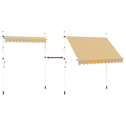 Tenda da Sole Retrattile Manuale 250 cm a Strisce Blu e Gialle | homemem39