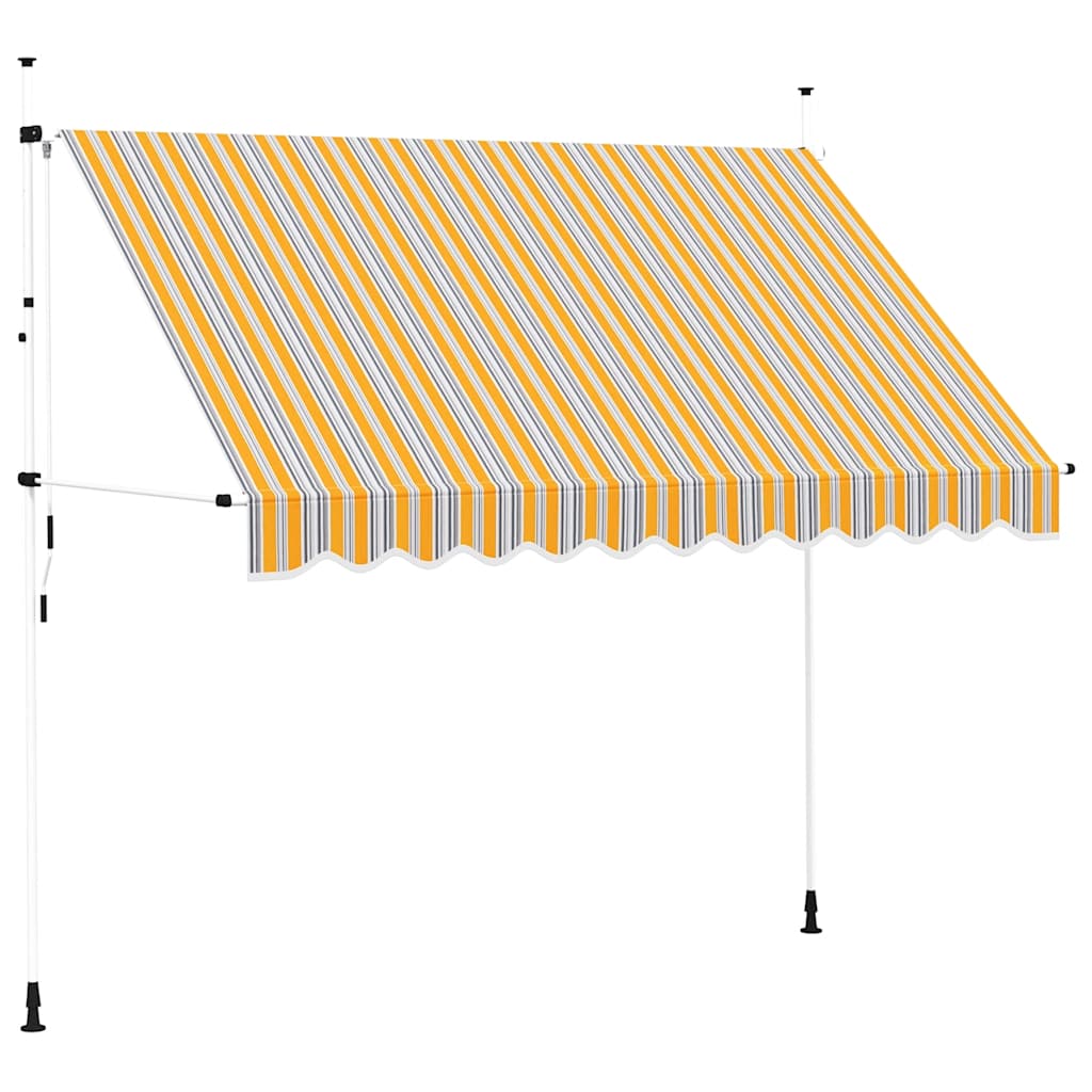 Tenda da Sole Retrattile Manuale 300 cm a Strisce Blu e Gialle
