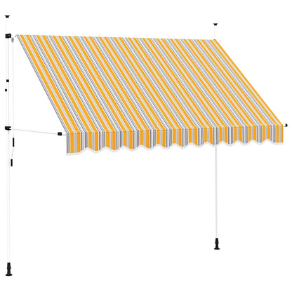 Tenda da Sole Retrattile Manuale 300 cm a Strisce Blu e Gialle