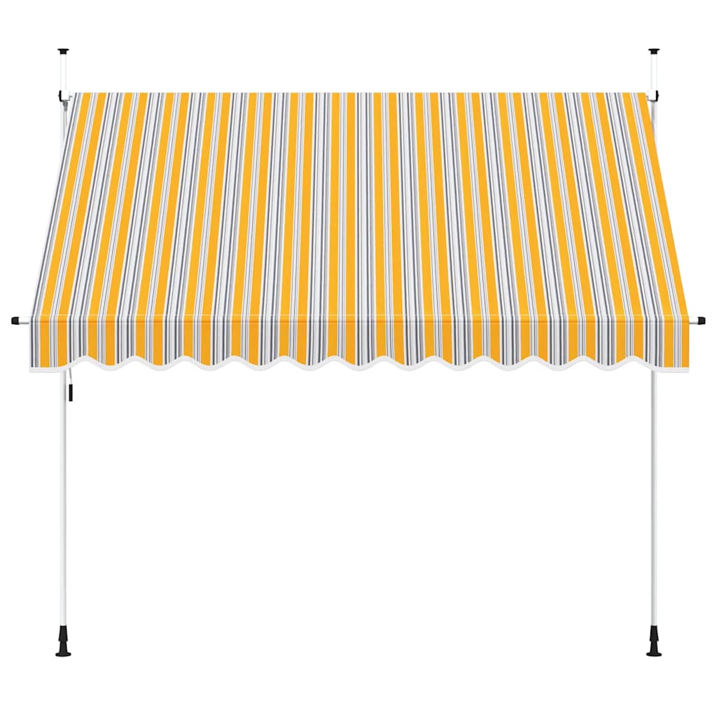 Tenda da Sole Retrattile Manuale 300 cm a Strisce Blu e Gialle