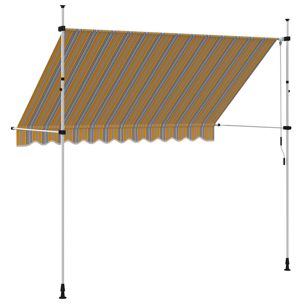 Tenda da Sole Retrattile Manuale 300 cm a Strisce Blu e Gialle