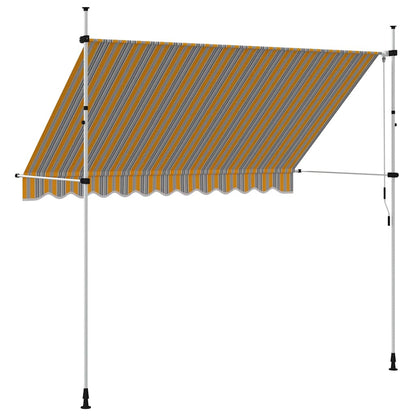 Tenda da Sole Retrattile Manuale 300 cm a Strisce Blu e Gialle