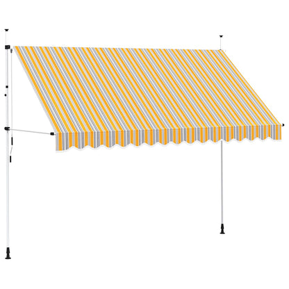 Tenda da Sole Retrattile Manuale 350 cm a Strisce Blu e Gialle | homemem39