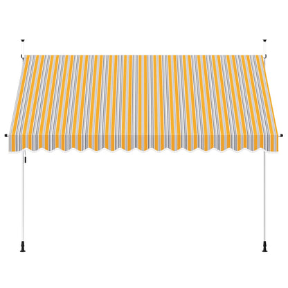 Tenda da Sole Retrattile Manuale 350 cm a Strisce Blu e Gialle - homemem39