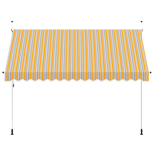 Tenda da Sole Retrattile Manuale 350 cm a Strisce Blu e Gialle - homemem39