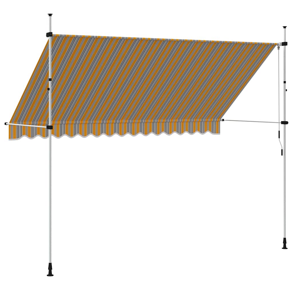 Tenda da Sole Retrattile Manuale 350 cm a Strisce Blu e Gialle | homemem39