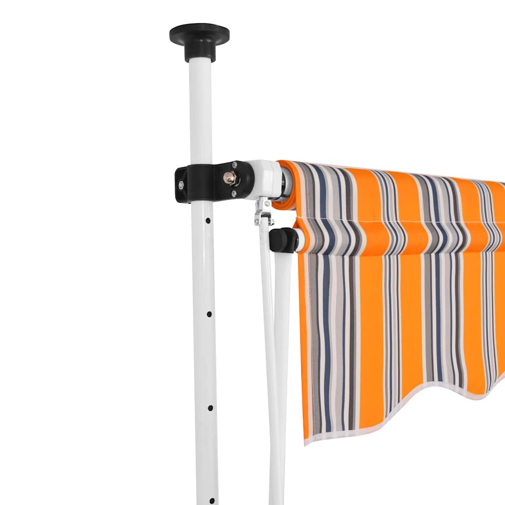 Tenda da Sole Retrattile Manuale 400 cm a Strisce Blu e Gialle | homemem39