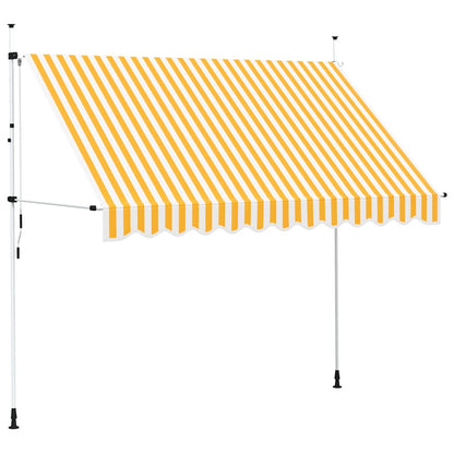 Tenda da Sole Retrattile Manuale 300cm Strisce Arancione Bianco