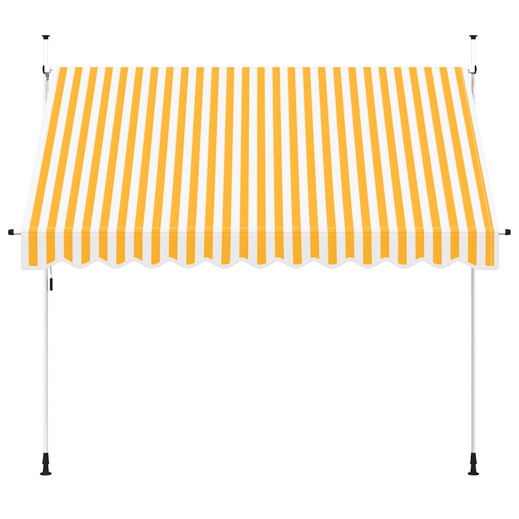 Tenda da Sole Retrattile Manuale 300cm Strisce Arancione Bianco