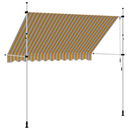 Tenda da Sole Retrattile Manuale 300cm Strisce Arancione Bianco