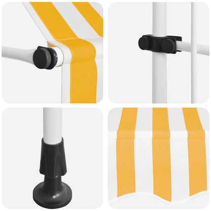 Tenda da Sole Retrattile Manuale 300cm Strisce Arancione Bianco | homemem39