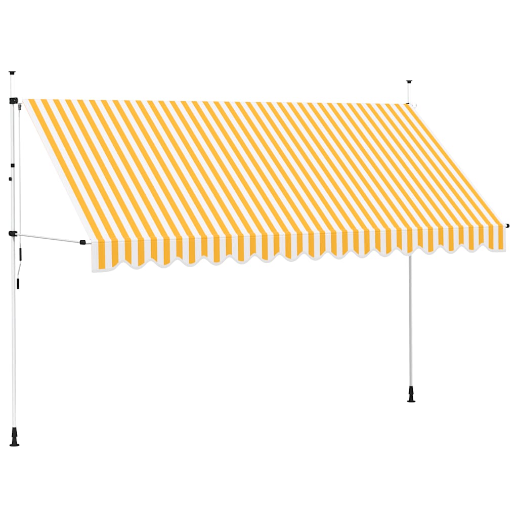 Tenda da Sole Retrattile Manuale 400cm Strisce Arancione Bianco